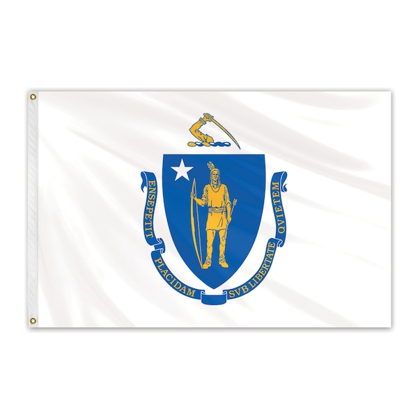 Massachusetts Outdoor Nylon Flag 12"x18"